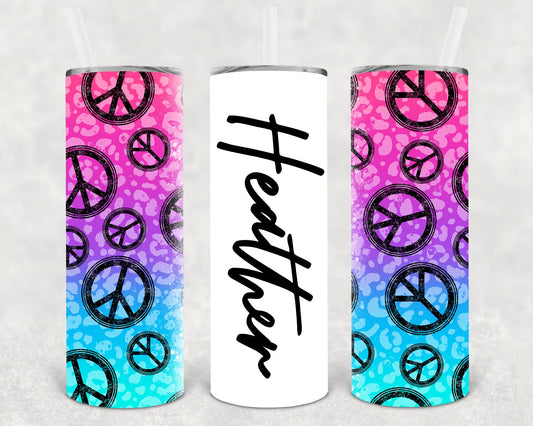 Peace Signs 20 Oz Skinny Tumbler