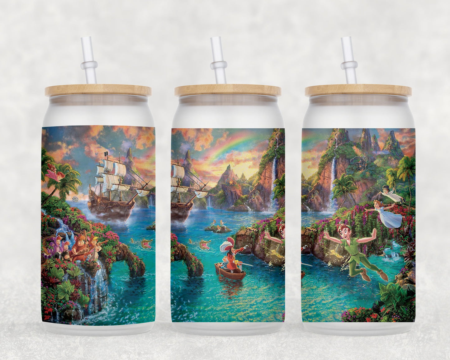 Peter Pan 16 Oz Glass Can Coffee Mug