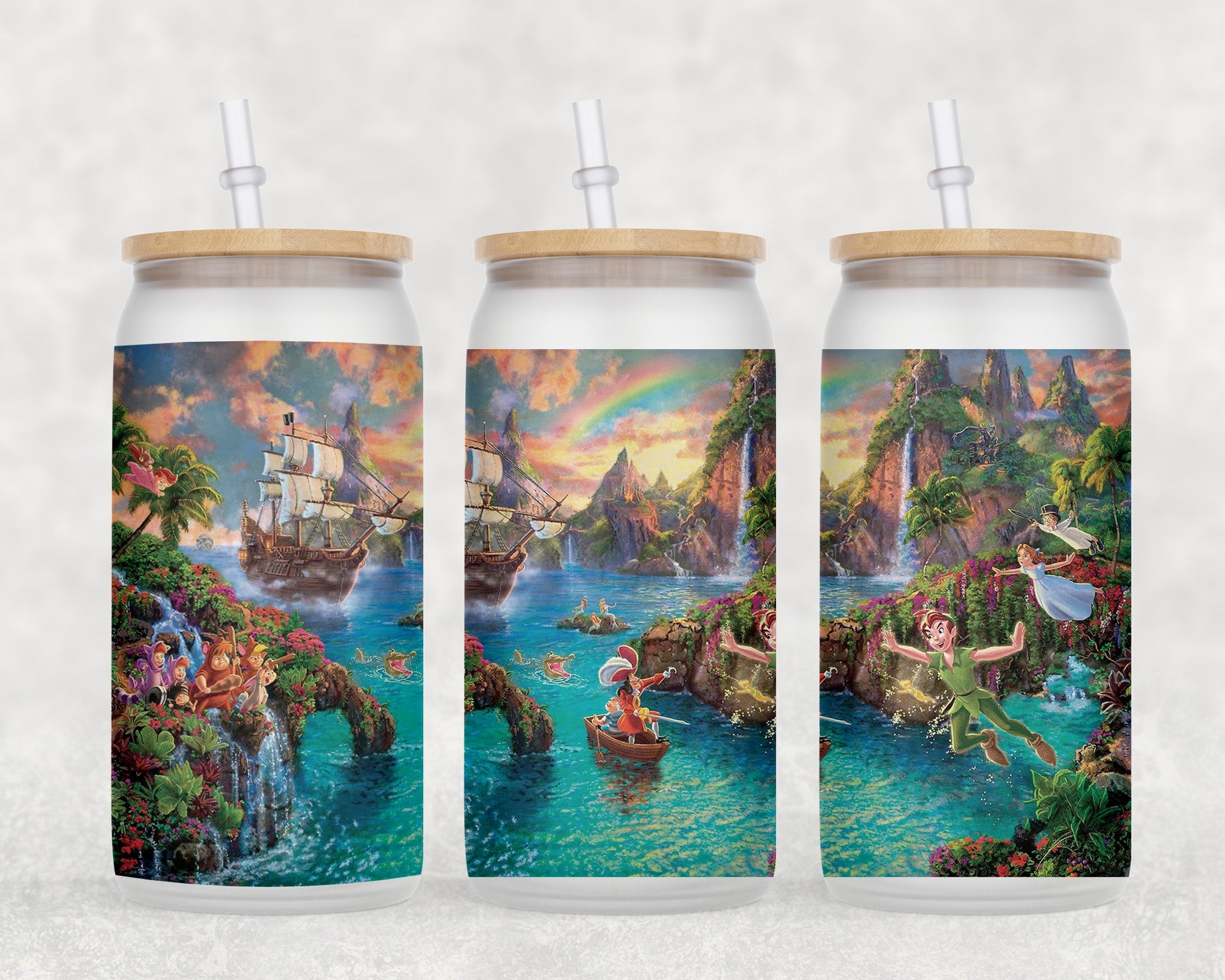 Peter Pan 16 Oz Glass Can Coffee Mug