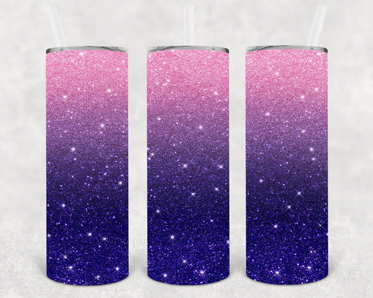 Pink Blue Ombre 20 Oz Skinny Tumbler