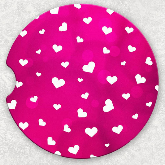 Car Coaster Set - Pink Hearts