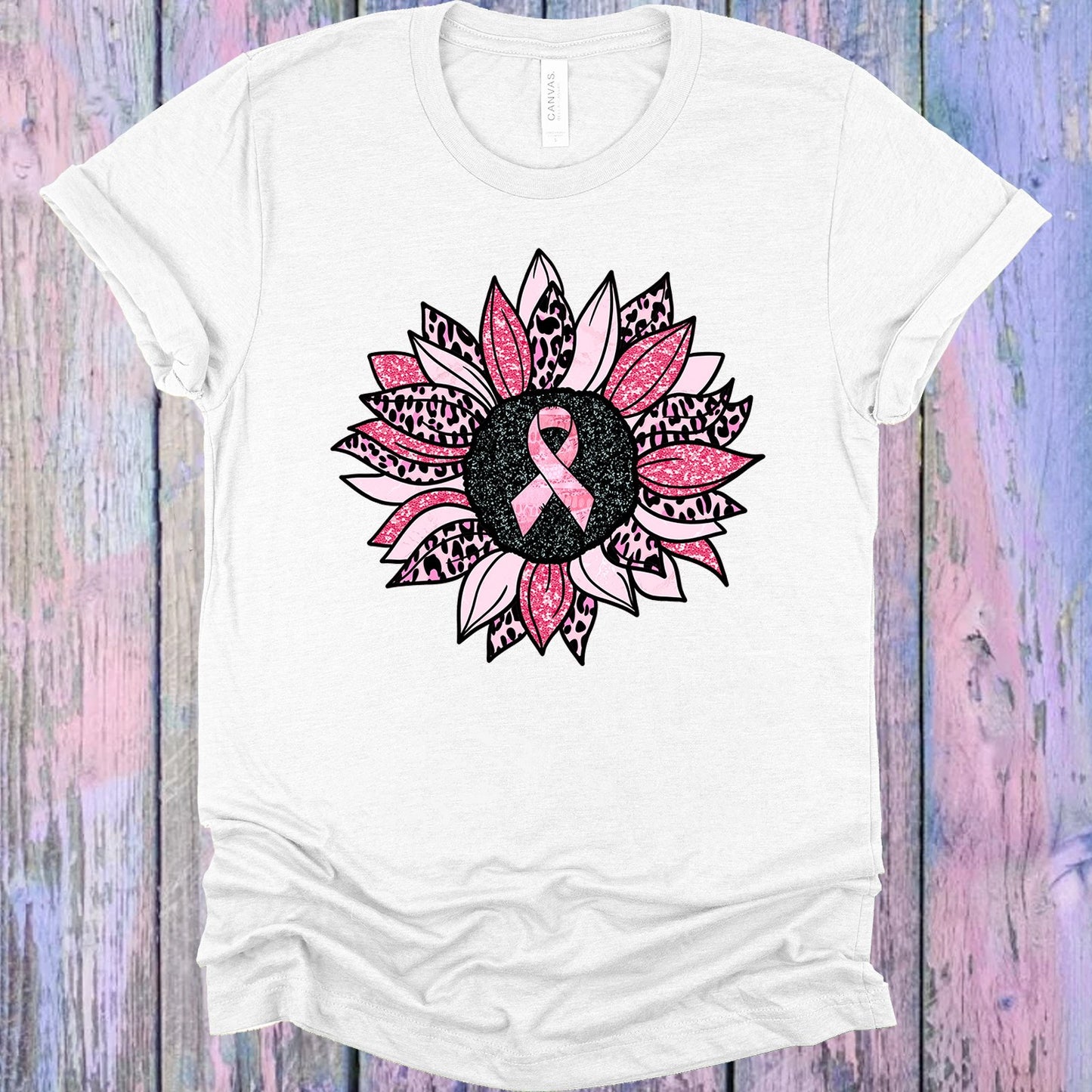 Pink Ribbon Flower Graphic Tee Graphic Tee