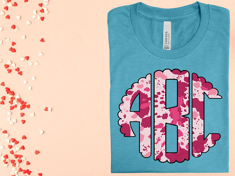Pink Splatter Monogram Graphic Tee Graphic Tee