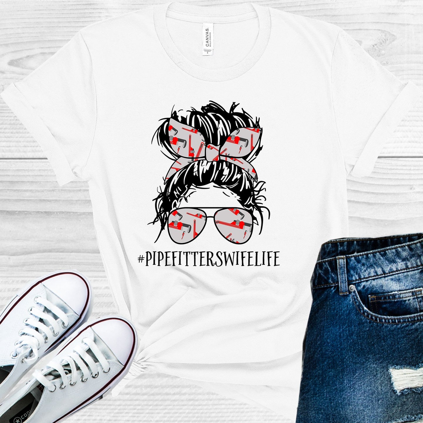 Pipefitters Wife Life #pipefitterswifelife Graphic Tee Graphic Tee