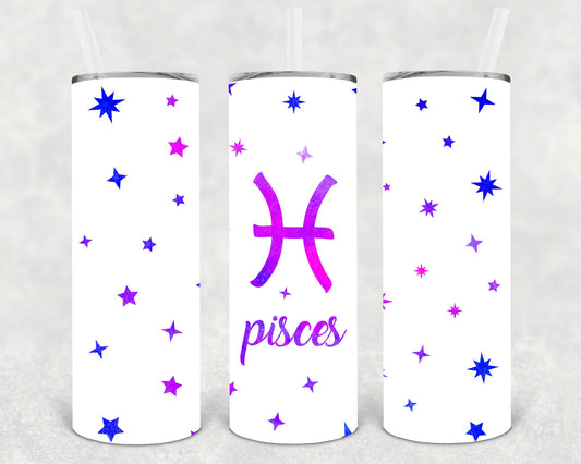 Pisces 20 Oz Skinny Tumbler