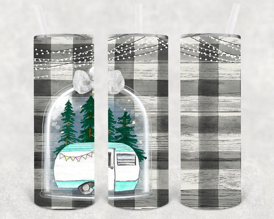 Plaid Camper 20 Oz Skinny Tumbler