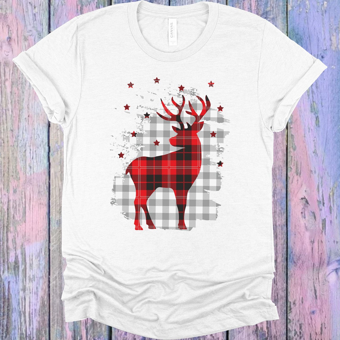 Plaid Deer Graphic Tee Graphic Tee