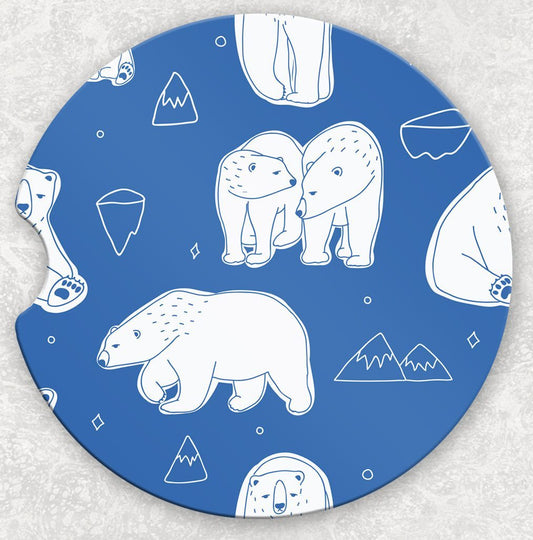 Car Coaster Set - Polar Bears