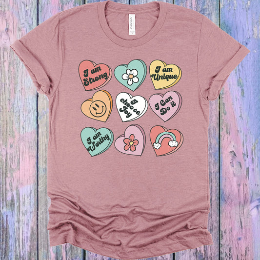 Positive Affirmation Hearts Graphic Tee Graphic Tee