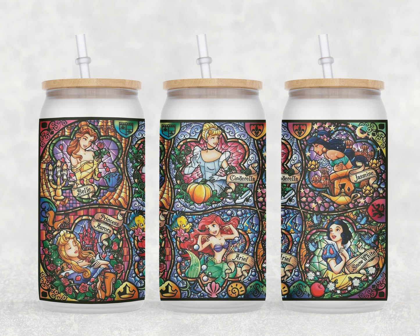 Princess Stained Glass 16 Oz Can Coffee Mug