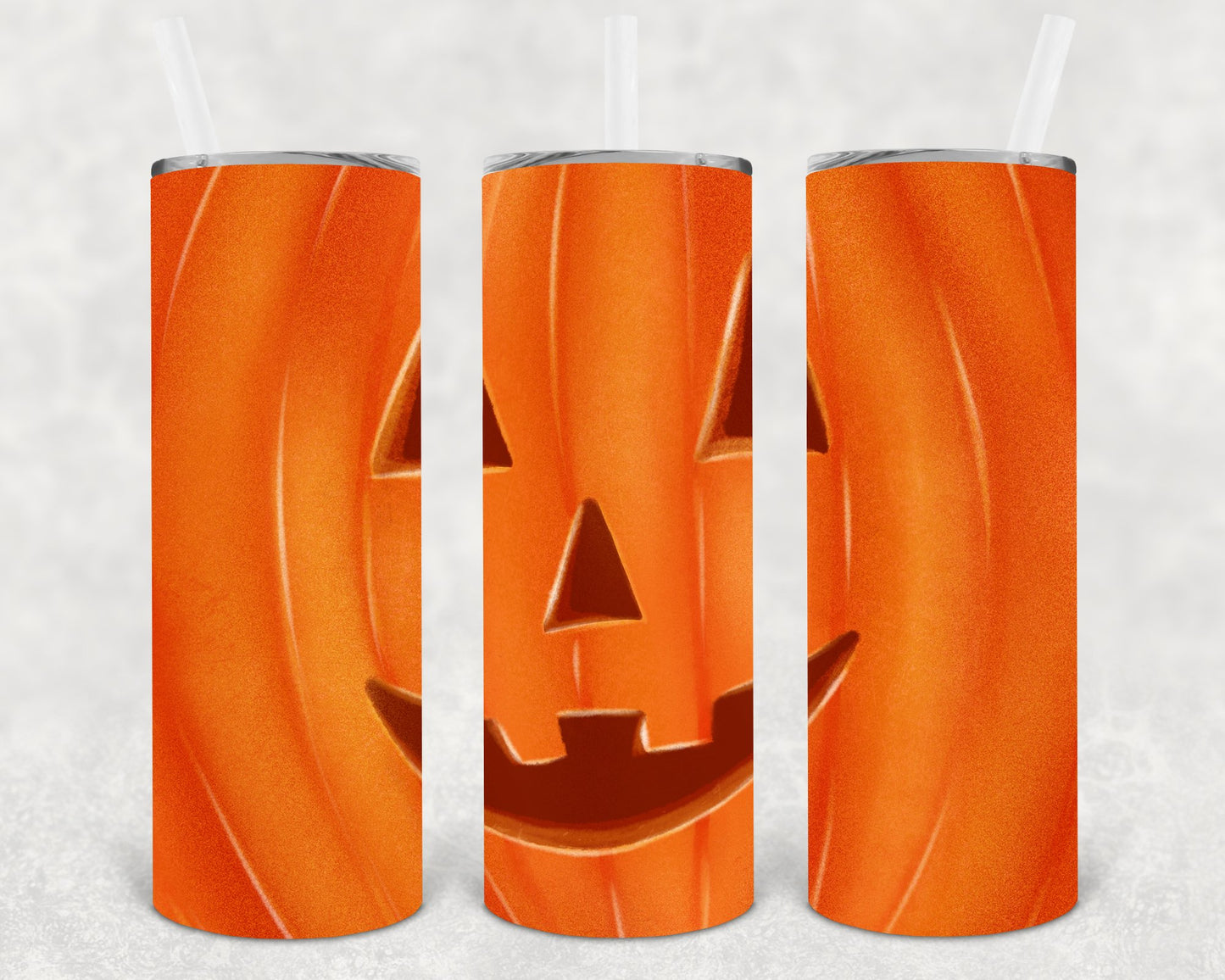 Pumpkin Face 20 Oz Skinny Tumbler