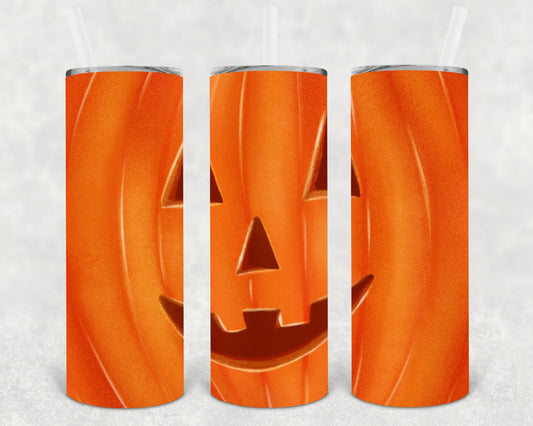 Pumpkin Face 20 Oz Skinny Tumbler