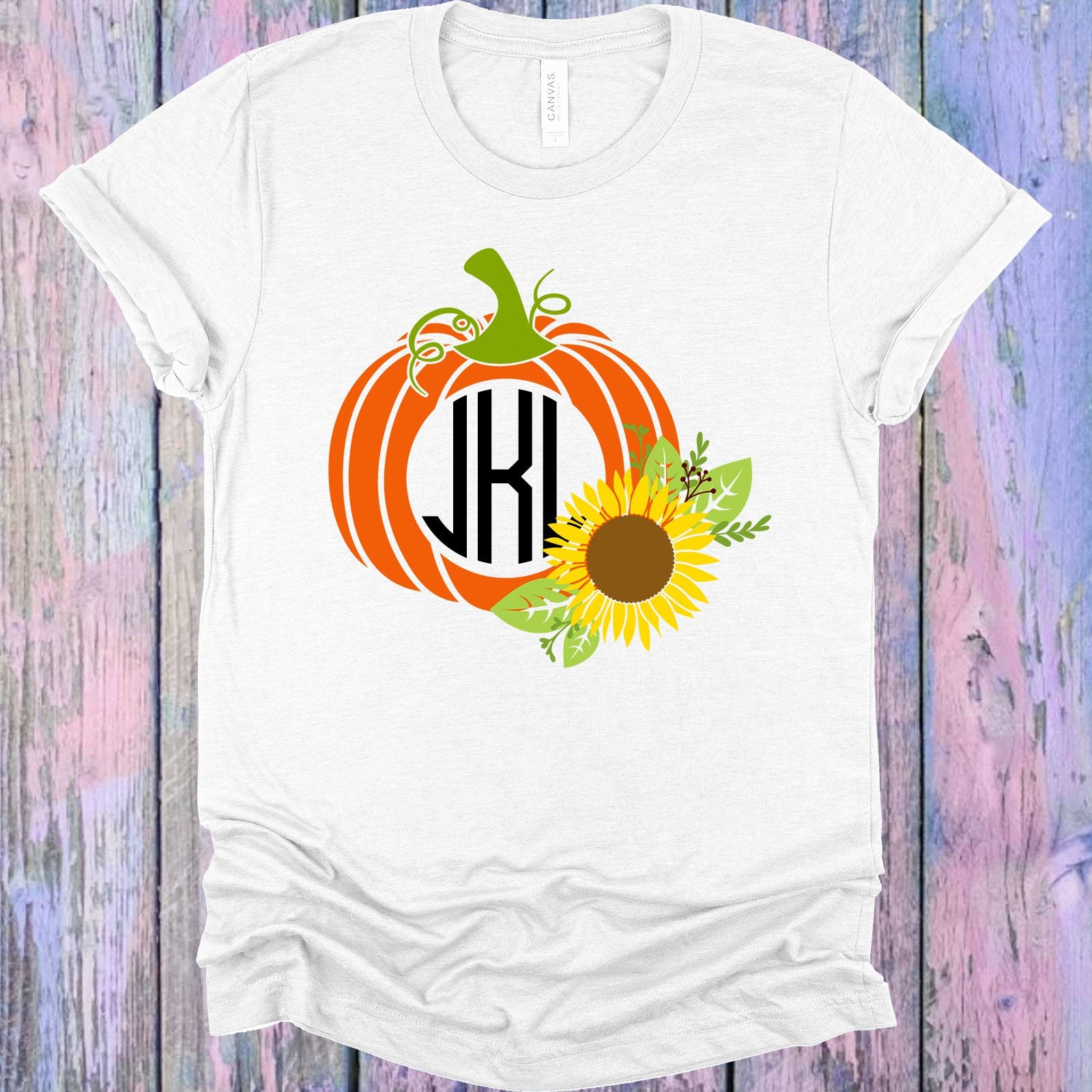 Pumpkin Sunflower Monogram Graphic Tee Graphic Tee