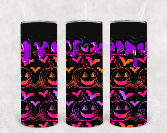 Pumpkins And Bats 20 Oz Skinny Tumbler