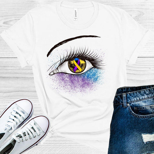 Purple & Yellow Blue Ribbon Awareness Eye Graphic Tee Graphic Tee