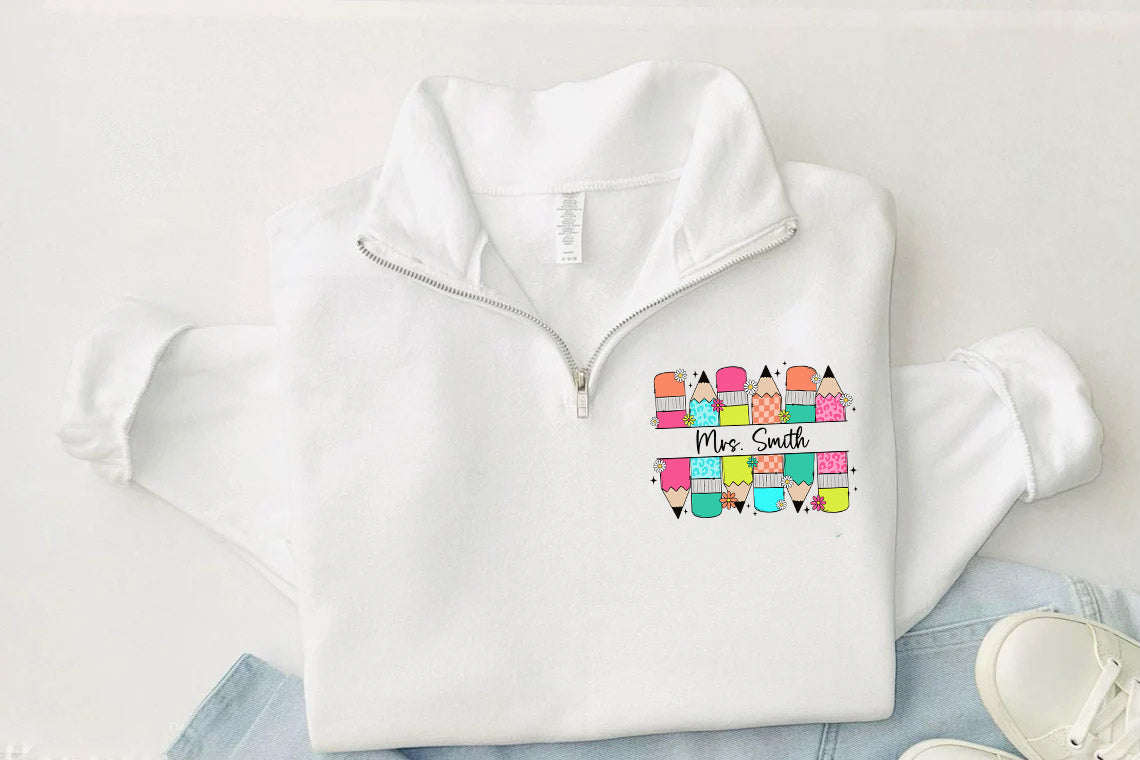 Teacher Pencils Quarter Zip