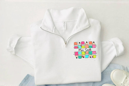 Teacher Pencils Quarter Zip
