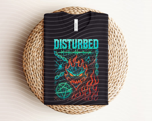 Disturbed Neon Graphic Tee
