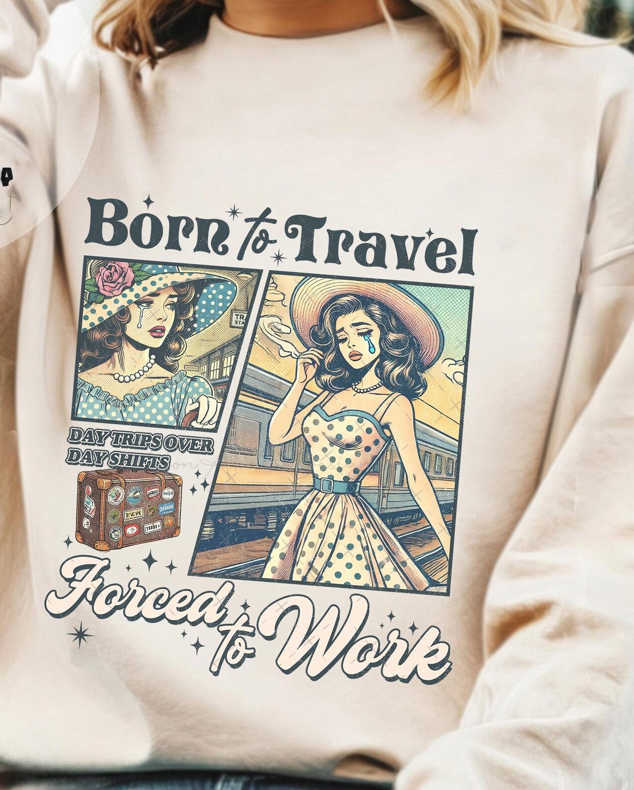 Born to Travel Forced to Work Graphic Tee