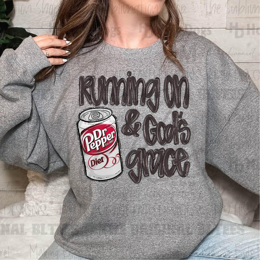 Running on Diet Dr Pepper & God's Grace Graphic Tee