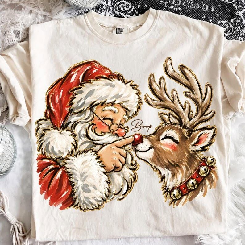 Boop Santa and Rudolph Graphic Tee