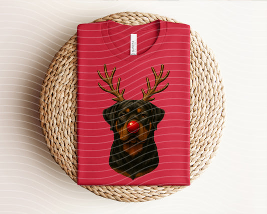 Reindeer Rottweiler Graphic Tee