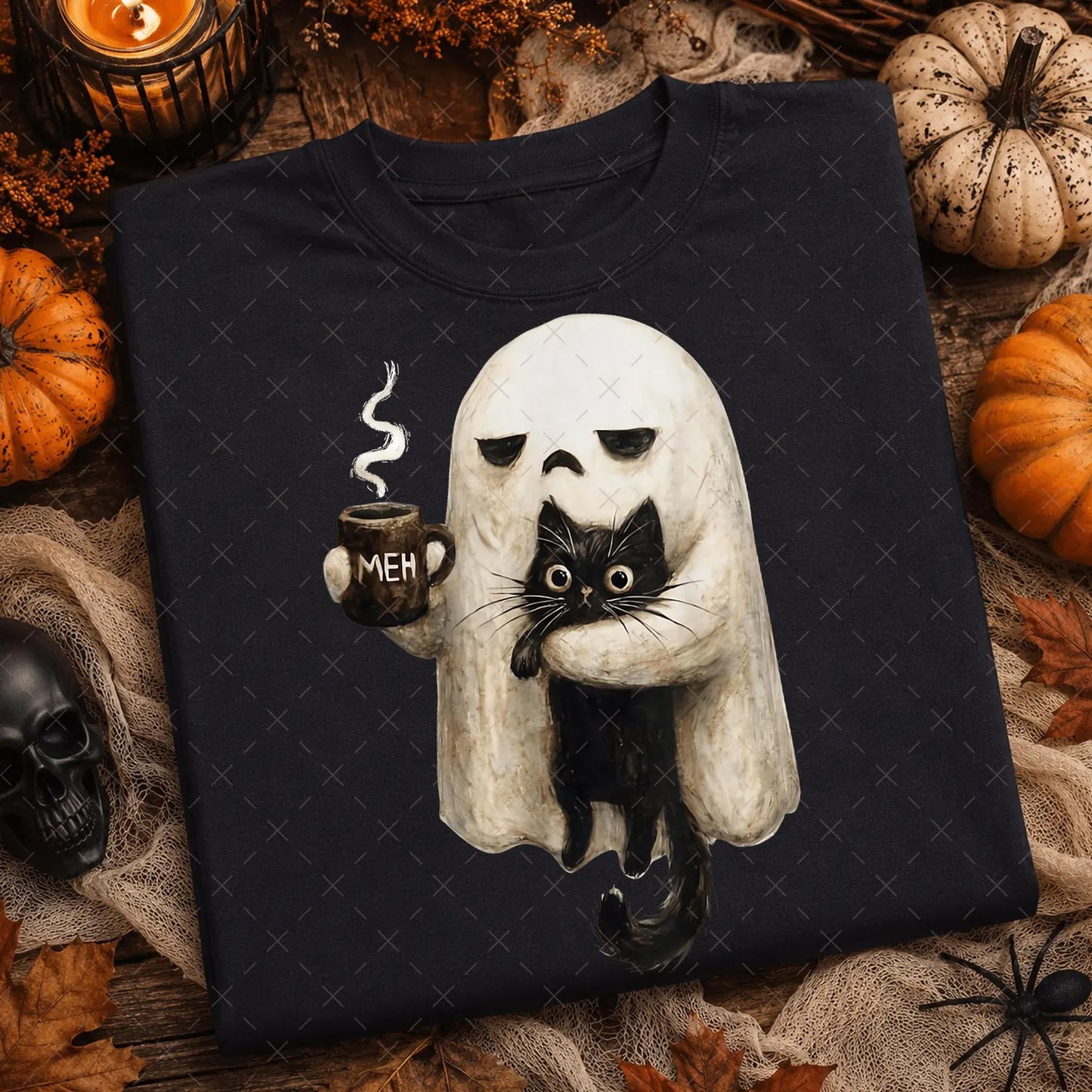 Meh Ghost Kitty Graphic Tee