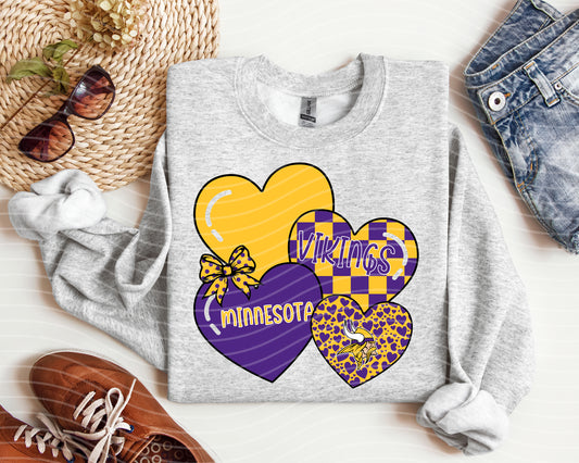 Vikings Hearts Graphic Tee