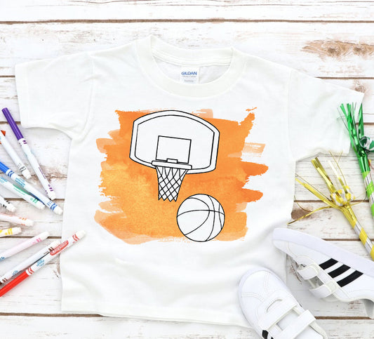 Coloring Tee - Basketball Graphic Tee