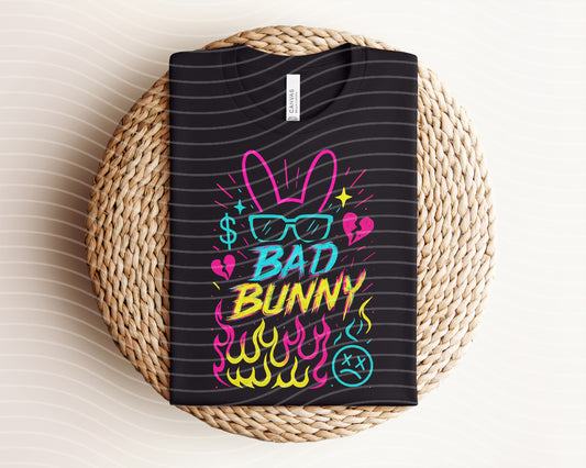 Bad Bunny Neon Graphic Tee