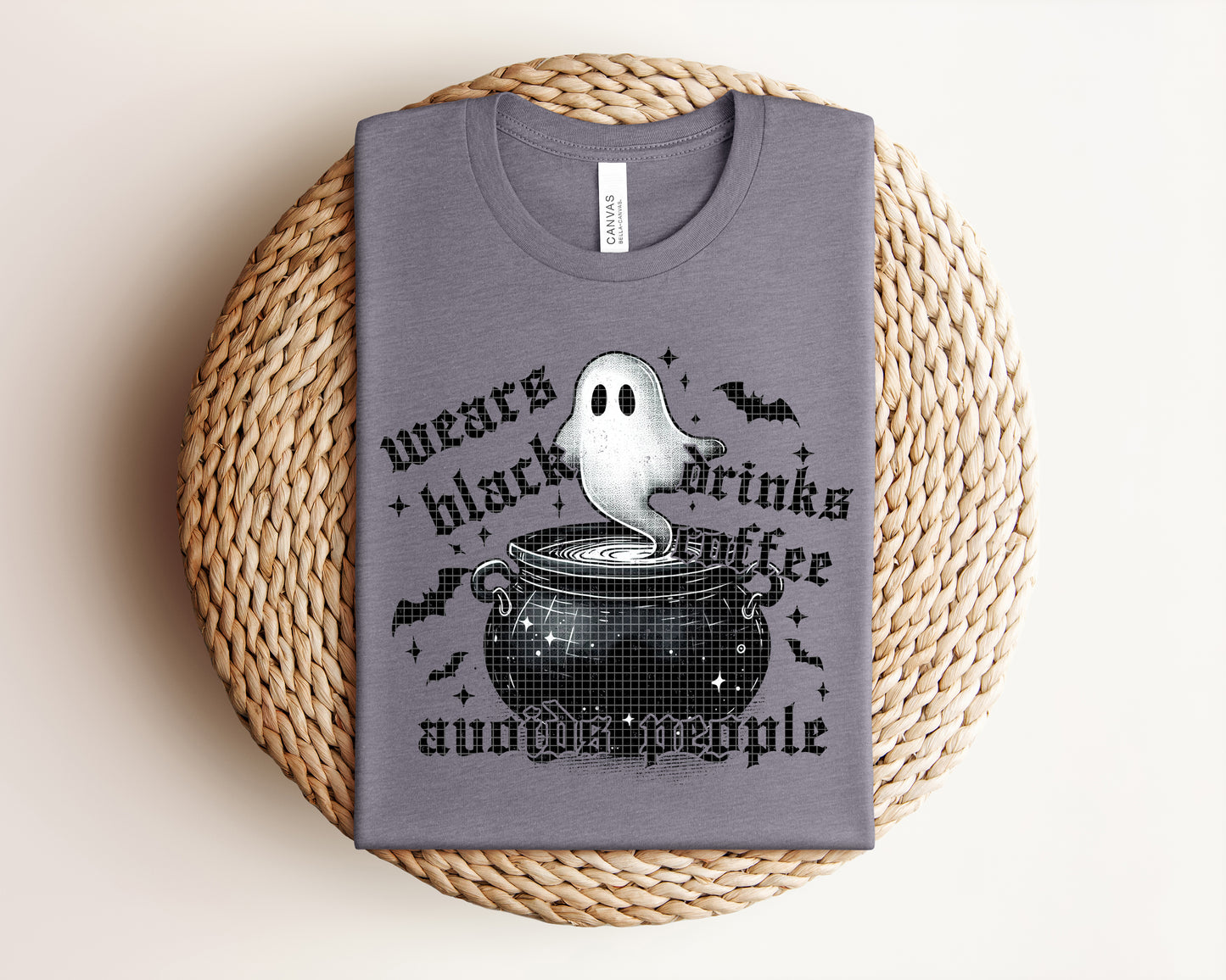 Wears Black Drinks Coffee Avoids People Graphic Tee