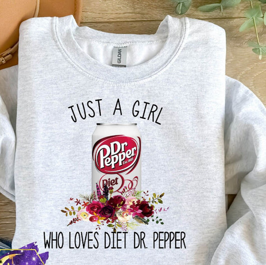 Just a Girl Who Loves Diet Dr Pepper Graphic Tee