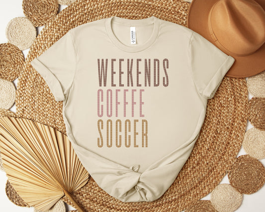 Weekends Coffee Soccer Graphic Tee