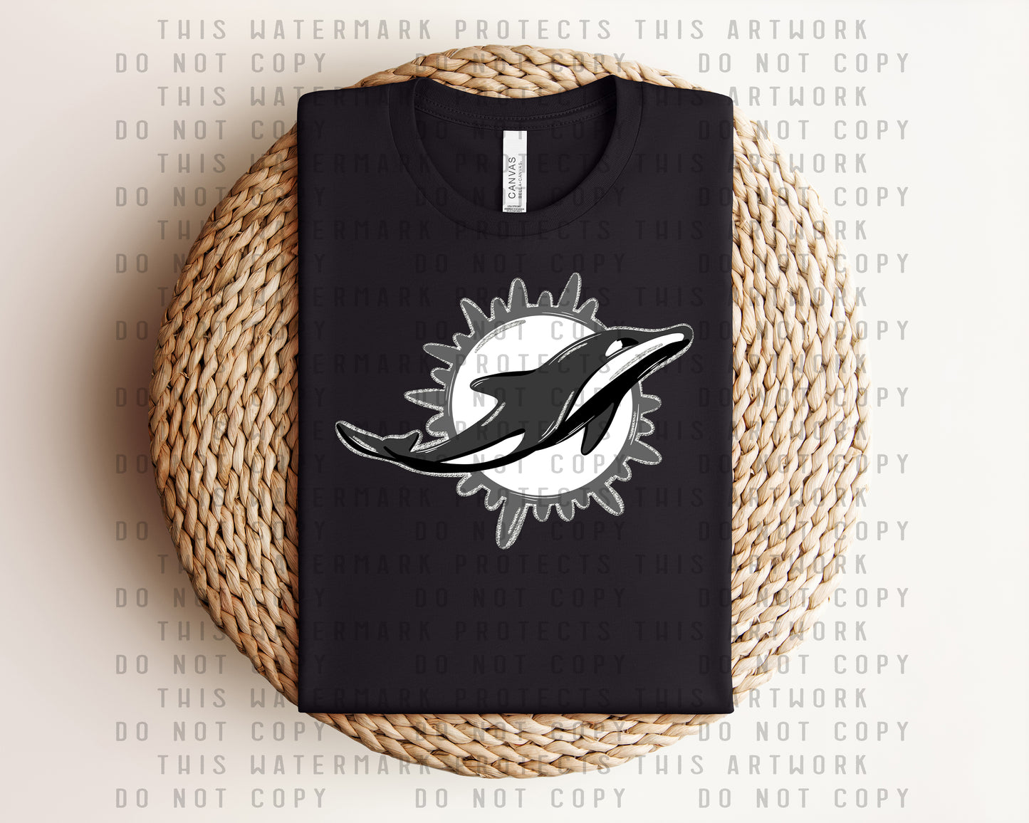 Dolphins Monochromatic Graphic Tee