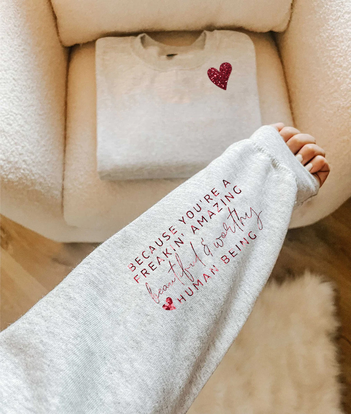 Because Youre A Freakin Amazing Beautiful & Worthy Human Being Graphic Tee Graphic Tee