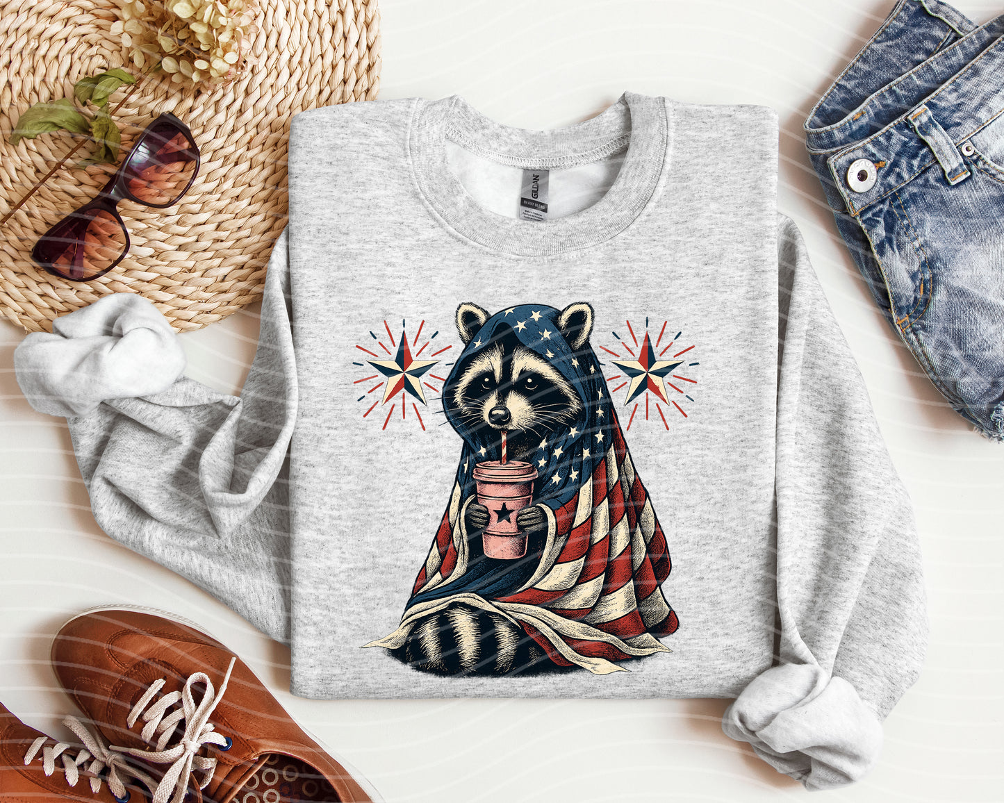 Patriotic Raccoon Graphic Tee