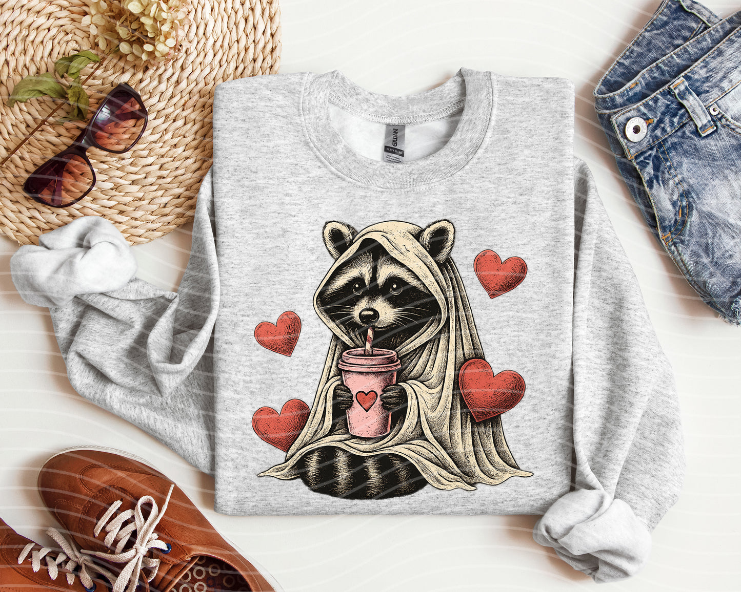 Valentine Raccoon Graphic Tee