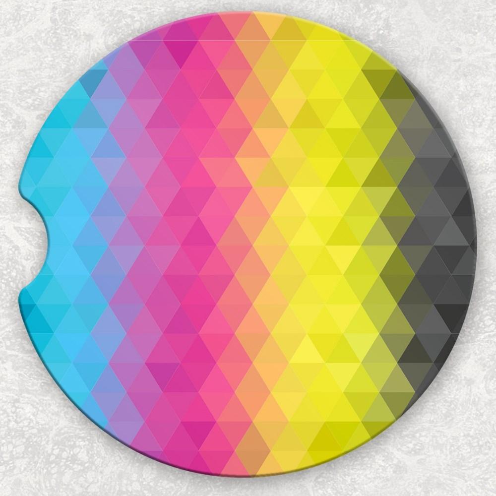 Car Coaster Set - Rainbow Geometric