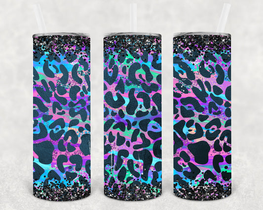 Rainbow Leopard 20 Oz Skinny Tumbler