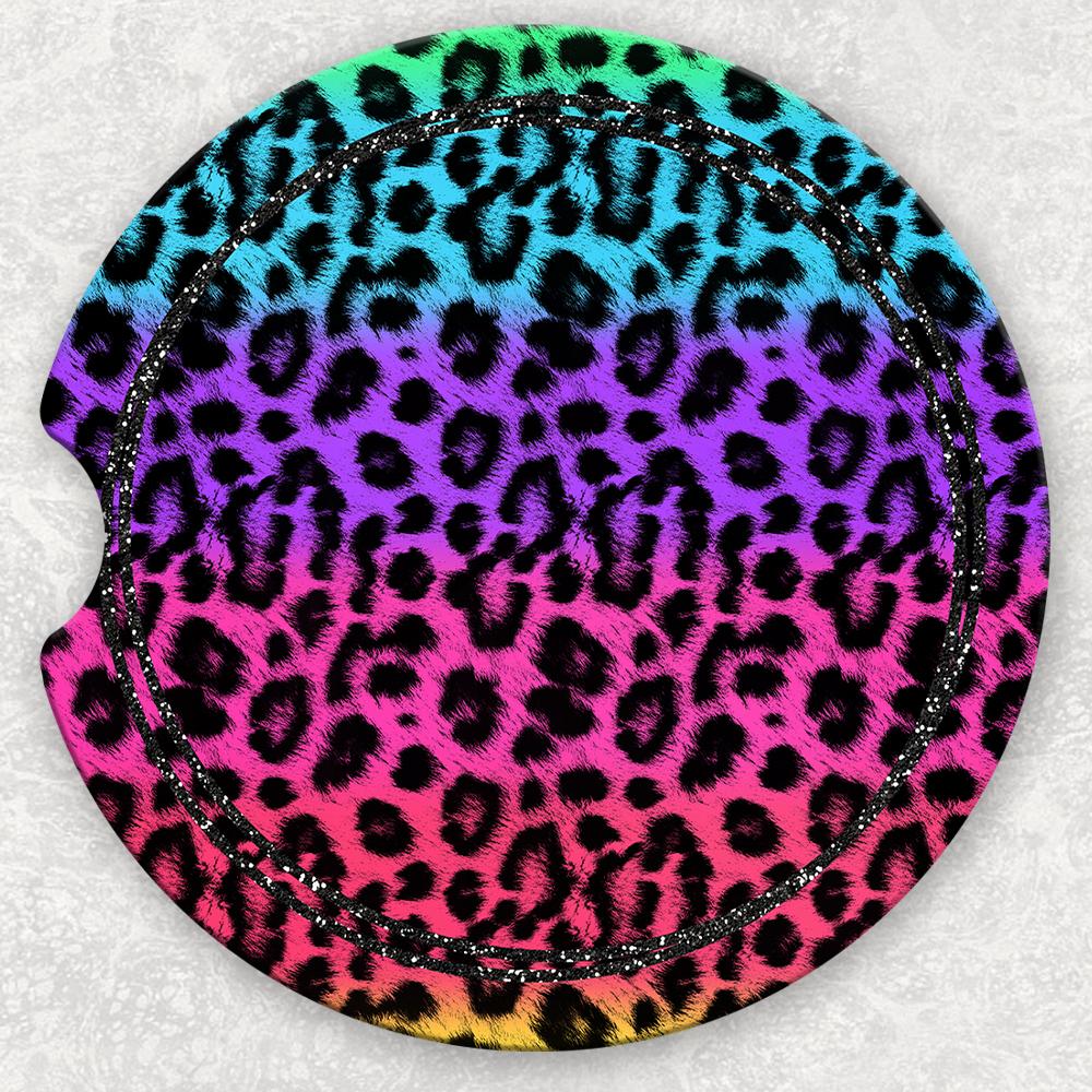 Car Coaster Set - Rainbow Leopard