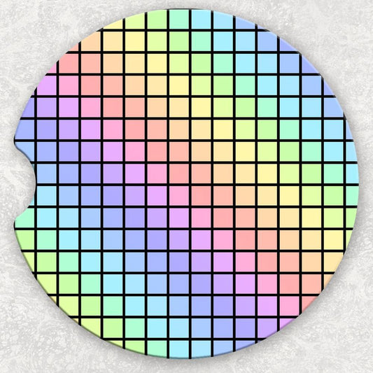 Car Coaster Set - Rainbow Squares