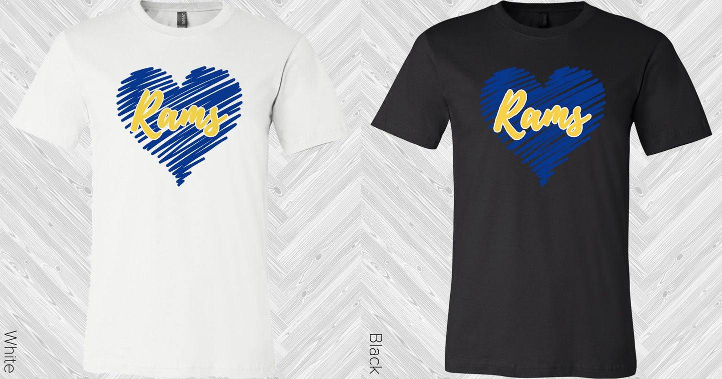 Rams Scribble Heart Graphic Tee Graphic Tee