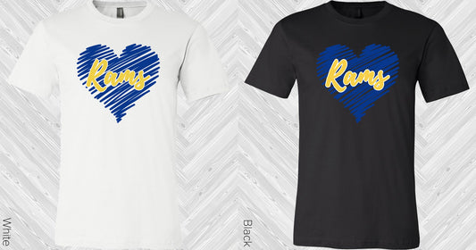 Rams Scribble Heart Graphic Tee Graphic Tee