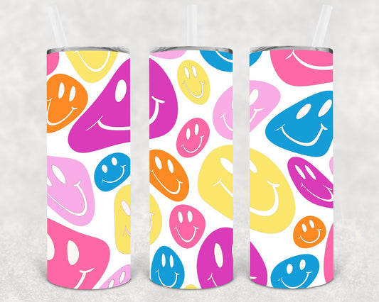 Retro Smiley 20 Oz Skinny Tumbler
