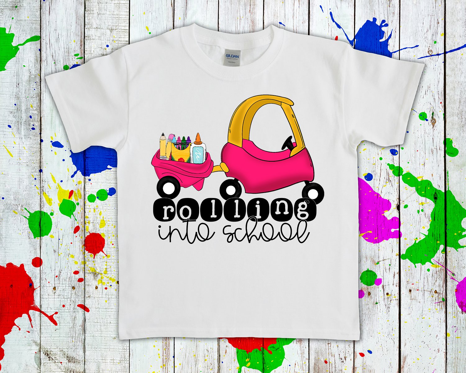 Rolling Into School (Pink) Graphic Tee Graphic Tee