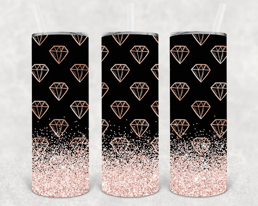 Rose Gold Diamonds 20 Oz Skinny Tumbler