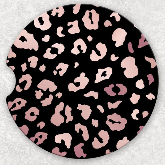 Car Coaster Set - Rose Gold Leopard