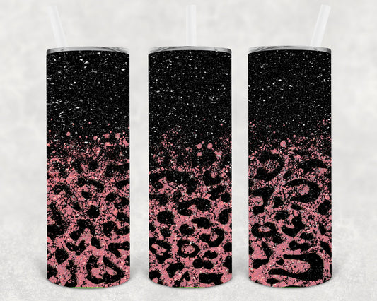 Rose Gold Leopard 20 Oz Skinny Tumbler