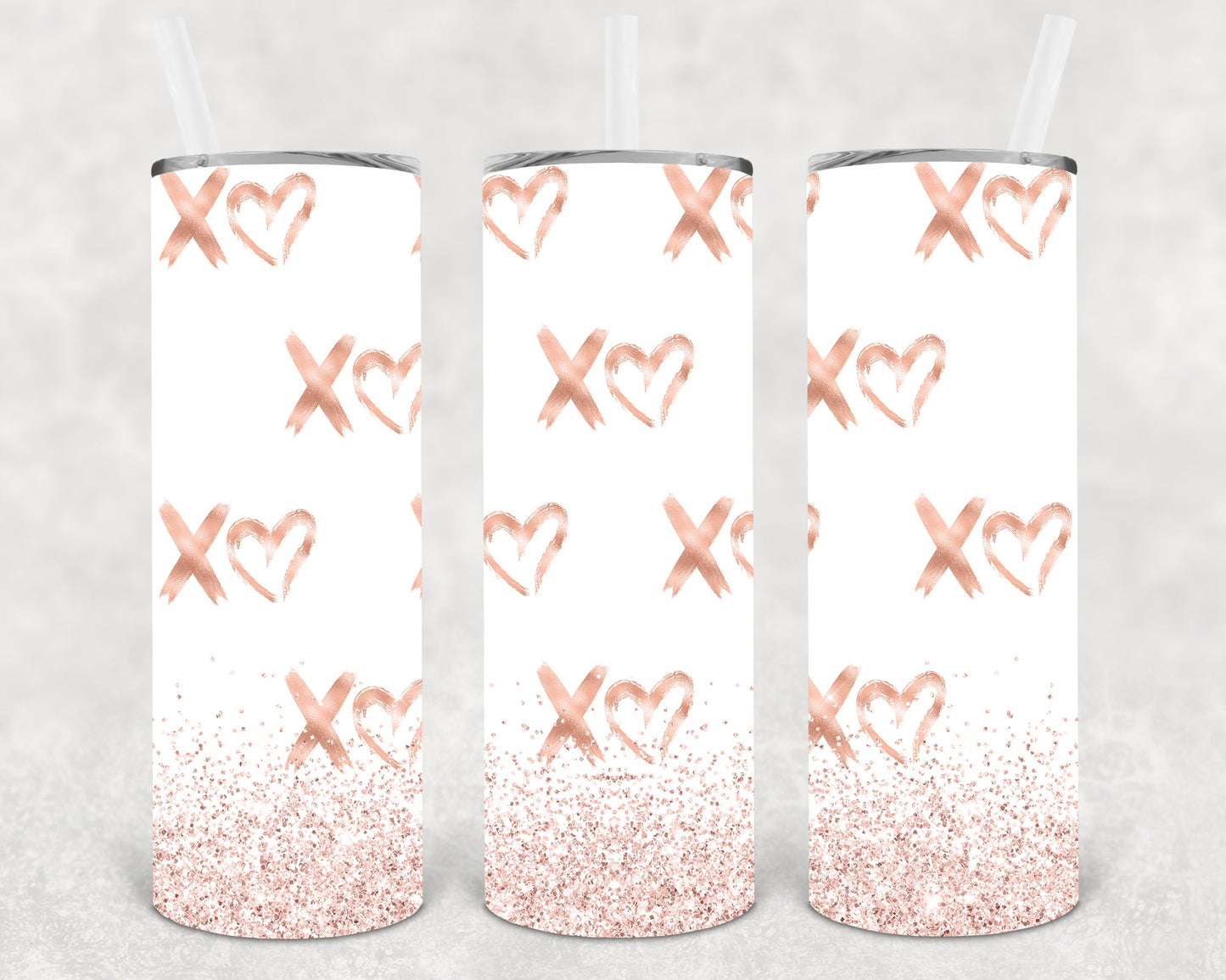 Rose Gold Xoxo 20 Oz Skinny Tumbler