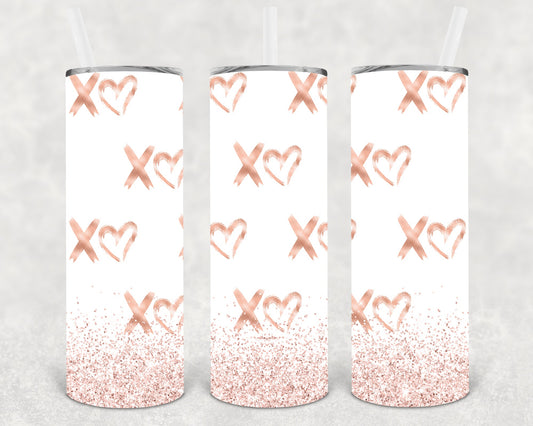 Rose Gold Xoxo 20 Oz Skinny Tumbler